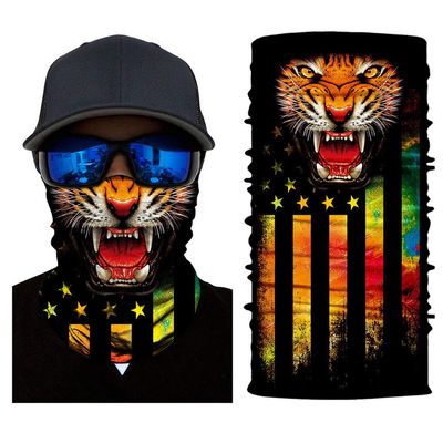 Tiger Sun Scarf Camo Headwear Face Scarf Headband Neck Gaiter Cap Bandana Balaclava Headwrap Magic Scarf Tube