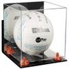 Better Display Cases Acrylic Volleyball Display Case with Mirror Case, Orange Risers, Wall Mount and Clear Base 9.75" X 9.75" X 9.75" (A027/B02) view 1