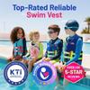 HeySplash Toddler Swim Vest, Kids Floaties Swimming Jacket, Jumper Swimsuit with Adjustable Strap, Float Puddle Vest, Buoyancy Swimwear for Girls and Boys Aged 6-9 Years / 50-80lbs, Indigo view 3