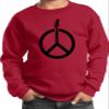 Guitar Peace Youth Kids Sweatshirt, Red Large view 1