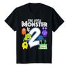 2 Year Old Monster Birthday Party Alien Monsters 2nd Gift T-Shirt view 1