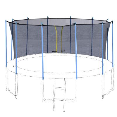 Exacme Enclosure Set Inner Safety Net with 12 Poles for 15 Foot C-Series Trampoline 6181