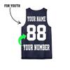 Personalize Your Own Team Basketball Jersey with Your Custom Name and Number (US, Alpha, Large, Regular, Regular, True Navy) view 2