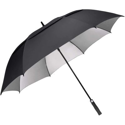 G4Free 62 inch Extra Large Windproof Golf Umbrella Automatic Open Umbrella Double Canopy Vented Anti UV Sun Protection Oversize Stick Umbrellas?Black?