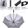 G4Free 62 inch Extra Large Windproof Golf Umbrella Automatic Open Umbrella Double Canopy Vented Anti UV Sun Protection Oversize Stick Umbrellas?Black? view 4
