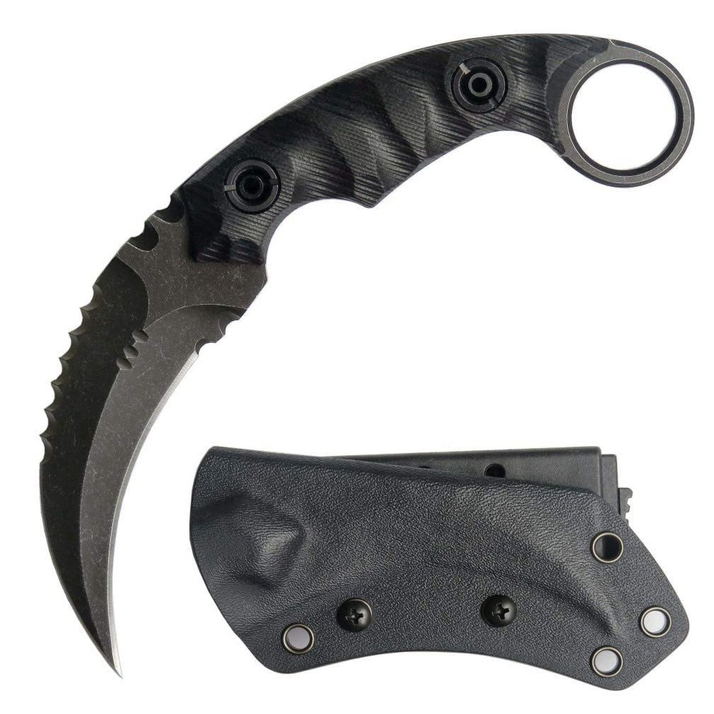 Ccanku C1691 Fixed Blade Knife D2 Steel G10 Handle 4 Inches,Outdoor Claw Knife,Camping EDC Tools, Kydex Sheaths  