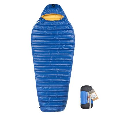 AEGISMAX LETO 7 Degree 700FP Ultra Dry Goose Down Sleeping Bag Ultralight Down Sleeping Bag for Camping and Backpacking for Men & Women (Blue, Lengthen)