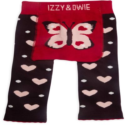 Pavilion Gift Company Izzy & Owie-Butterfly Heart Baby Girl Soft & Stretchy Leggings, Red, 6-12 Months