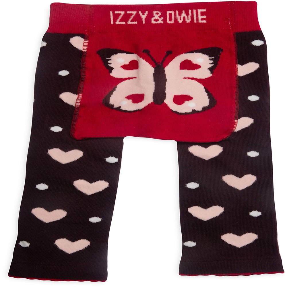 Pavilion Gift Company Izzy & Owie-Butterfly Heart Baby Girl Soft & Stretchy Leggings, Red, 6-12 Months