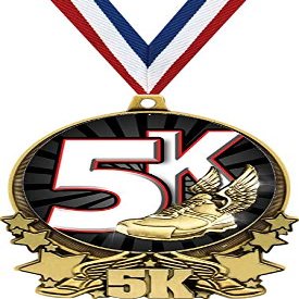 5K Medals, 3" 5K Winged Foot Medal, Great 5K Running Medal Awards Gold 100 Pack Prime