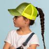 C.C Kids Glitter Ponytail Baseball Cap  Sparkly Toddler Trucker Hat for Girls with Messy Bun Slot, Adjustable Velcro, Fits 20"-21" Head Circumference (Ages 2-5) (Lime) view 3