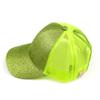 C.C Kids Glitter Ponytail Baseball Cap  Sparkly Toddler Trucker Hat for Girls with Messy Bun Slot, Adjustable Velcro, Fits 20"-21" Head Circumference (Ages 2-5) (Lime) view 4