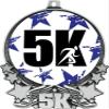 5K Medals, 3" Runner 5K Blue Stars Medal, Great 5K Running Medal Awards Silver 100 Pack Prime view 2