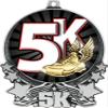 5K Medals, 3" 5K Winged Foot Medal, Great 5K Running Medal Awards Silver 50 Pack Prime view 2