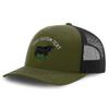 Custom Richardson Trucker Hat Angus Bull Embroidery Animal Name Polyester Baseball Mesh Cap Snaps - Loden/Black, Personalized Text Here view 1