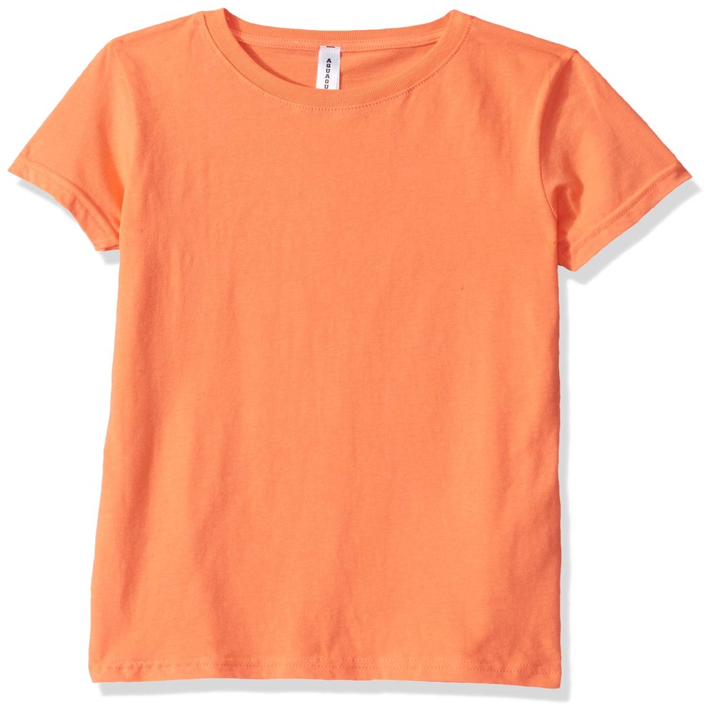 AquaGuard Girls' Big Sportswear Fine Jersey Longer Length T-Shirt, Papaya, XS