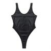 Yeahdor Women's Shiny Holographic Monokini Swimsuit Sleeveless Bodysuit Bathing Suit Black Large view 4