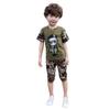 FTSUCQ Boys Camouflage Uniform Soldiers Shirt Top + Shorts (130CM/6 Years) view 1