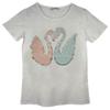 Girls Swan T-Shirt Tee Top Brush Changing Sequin Colour: Grey Swan - Size: 5-6 Y view 1