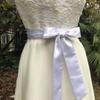 AIMECHA Satin Sash Belt For Bridal Wedding Bridesmaid Dress Belt 2'' Wide Double Side (White) view 2