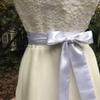 AIMECHA Satin Sash Belt For Bridal Wedding Bridesmaid Dress Belt 2'' Wide Double Side (White) view 3