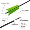 6/12 Pcs 30 Inch Archery Carbon Arrows Target Practice Spine 500 Flu Flu Arrows Small Game Arrows 4 Feathers Fletching with 100 Grain Judo Arrowheads for Practice Targeting (Green set, 12 pcs) view 3