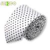 145CM Men's Tie Squared Dot Pattern Neck Tie Black White+Gift Box (A2) view 2