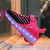 SDSPEED 7 Colors LED Rechargeable Kids Roller Skate Shoes with Single Wheel Shoes Sport Sneaker view 3