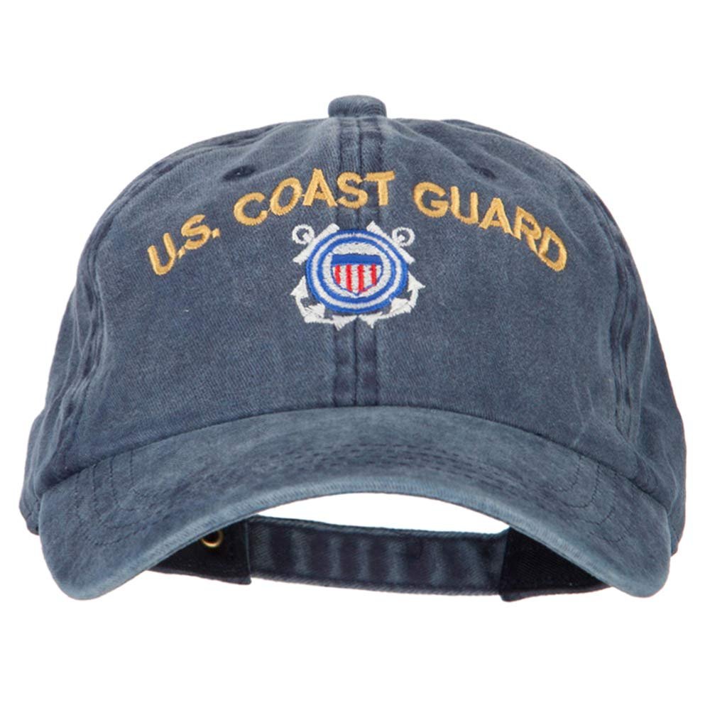 US Coast Guard Logo Embroidered Washed Cotton Twill Cap - Navy OSFM