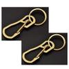 Alsmiley 2pcs Stainless Steel Carabiner Clip Retractable Ring Set Keychain Quick Release Hooks for Men Women Gold view 1