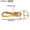 Alsmiley 2pcs Stainless Steel Carabiner Clip Retractable Ring Set Keychain Quick Release Hooks for Men Women Gold view 3