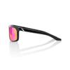 100% Hakan Sport Wrap Around Sunglasses - Durable, Lightweight Active Performance Eyewear w/Rubber Temple & Nose Grip (Polished Black - Purple Multilayer Mirror Lens) view 3