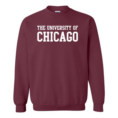 UGP Campus Apparel AW01 - UChicago Maroons Basic Block CREW SWEATSHIRT - Large - Maroon