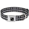 Dog Collar Seatbelt Buckle Tartan Plaid3 Gray Black White Red 18 to 32 Inches 1.5 Inch Wide view 1