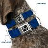 Dog Collar Seatbelt Buckle Golfing Silhouettes Collage Blues 11 to 17 Inches 1.0 Inch Wide view 2