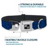 Dog Collar Seatbelt Buckle Golfing Silhouettes Collage Blues 11 to 17 Inches 1.0 Inch Wide view 4