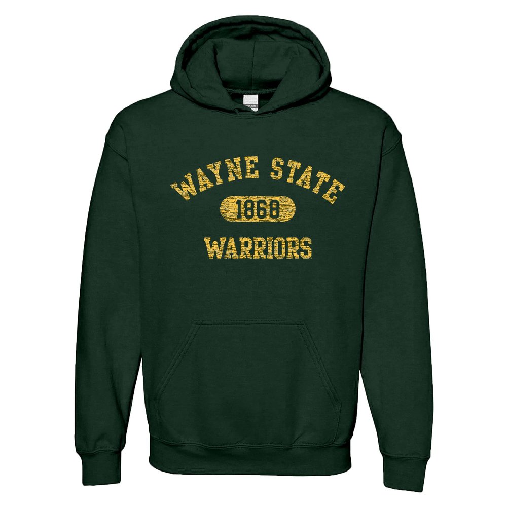 AH20 - Wayne State Warriors Athletic Arch HOODIE - 2X-Large - Forest