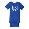 UGP Campus Apparel YC02 - Franklin & Marshall Diplomats Primary Logo Infant Creeper Bodysuit - 12 Month - Royal view 1