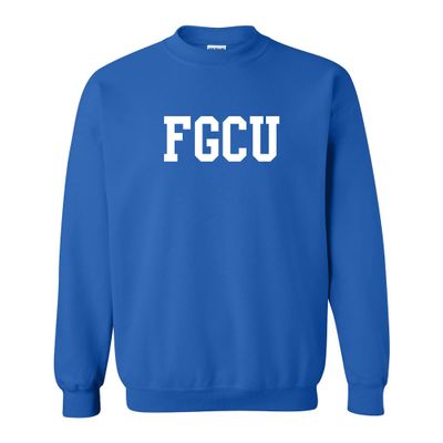 AW01 - FGCU Eagles Basic Block CREW SWEATSHIRT - Small - Royal
