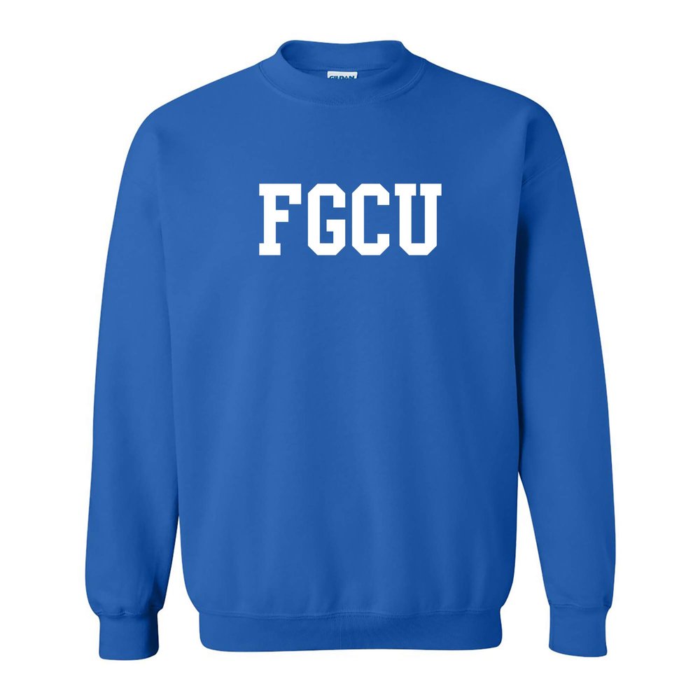 AW01 - FGCU Eagles Basic Block CREW SWEATSHIRT - Small - Royal