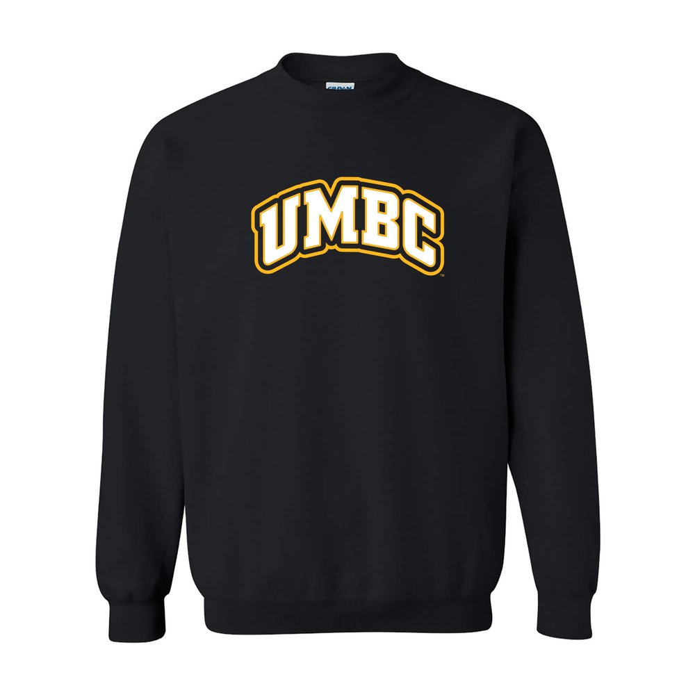 AW01 - UMBC Retrievers Basic Block CREW SWEATSHIRT - X-Large - Black