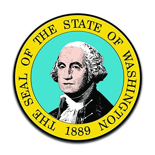 Washington State Seal (2 Pack) Vinyl Decal Sticker - Car Truck Van SUV Window Wall Cup Laptop - Two 5 Inch Decals - MKS0934