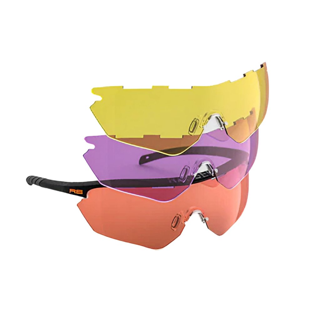 Randolph Eyewear Phantom 2.0 Shooting Glasses for Men or Women  Interchangeable 3-Lens Protective Eyewear Shooting Glasses Set, Sports Sunglasses (Matte Black Frame/Med Yellow)