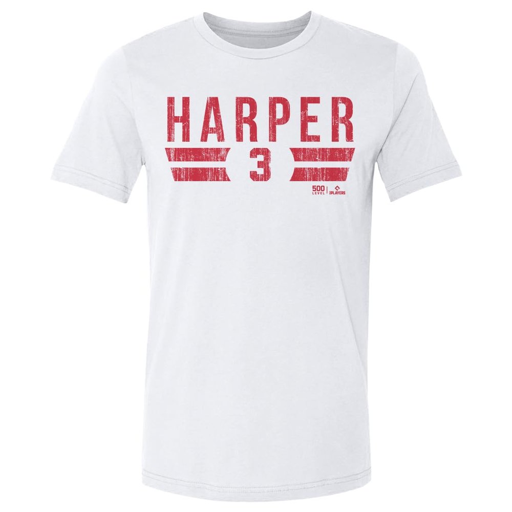 500 LEVEL Bryce Harper Philadelphia Font Shirt (White, XX-Large)