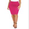 EXCHIC Women's High Waist Bodycon Pencil Skirt Stretchy Knee Length Midi Skirts for Busines Casual (Rose, Medium) view 2