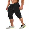 MAGCOMSEN Mens Capri 3/4 Pants Athletic Workout Joggers Cotton Slim Fit Below Knee Long Shorts with 3 Pockets Black 40 view 1