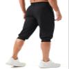 MAGCOMSEN Mens Capri 3/4 Pants Athletic Workout Joggers Cotton Slim Fit Below Knee Long Shorts with 3 Pockets Black 40 view 3