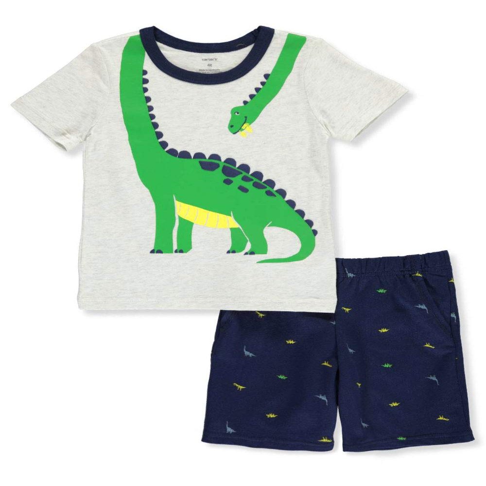Carter's Toddler Boys Dinosaur Shorts Set 4T 053 Heathr