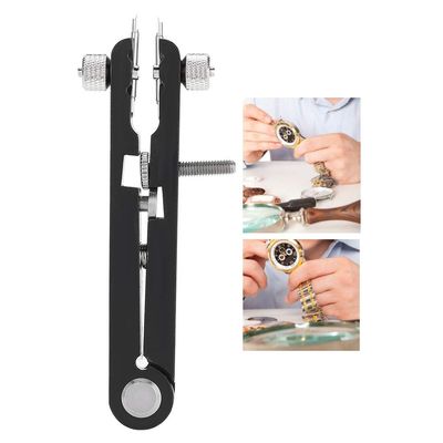 Spring Plier Tool, 6825 Alloy Watch Strap Remover Adjuster Tool V-shaped Spring Plier (Black 6-Pin)