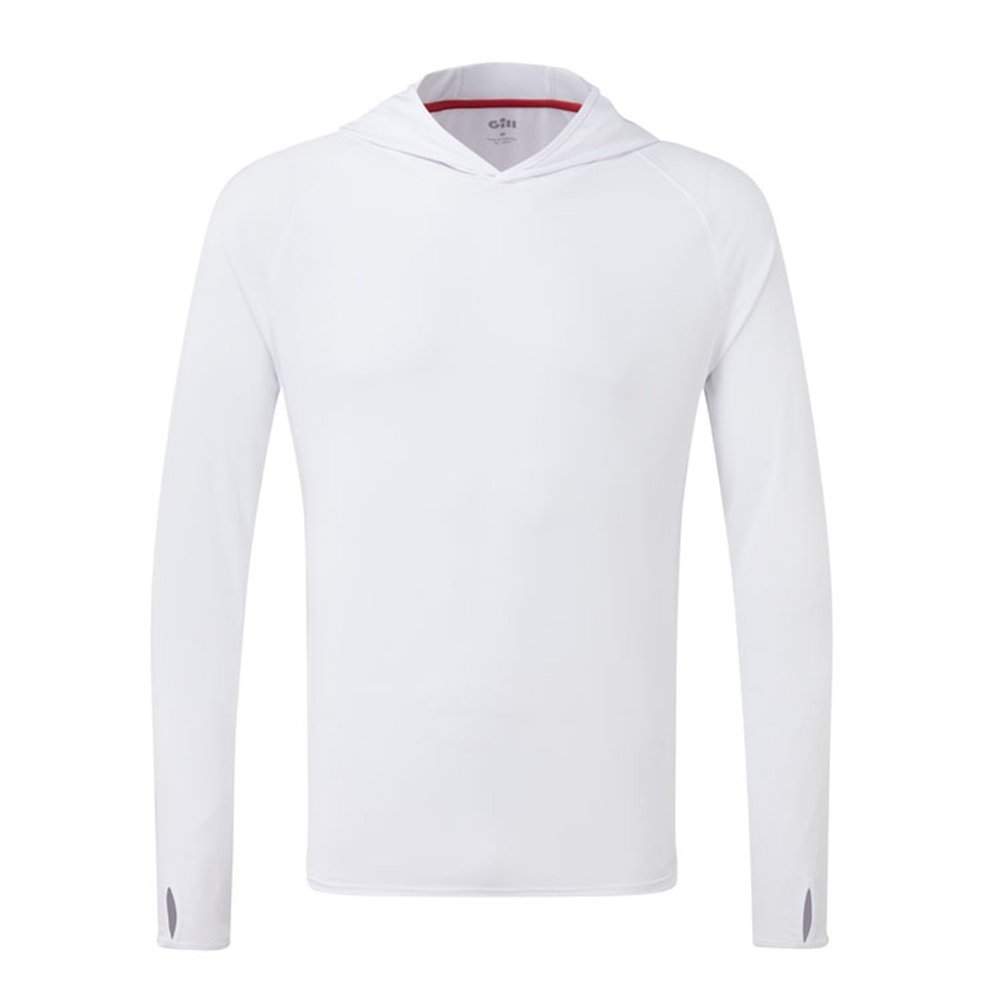 Gill Mens UV Tec Hoody with 50+ UV Sun Protection Ideal for All Water Sports, Surfing, Paddle Board, Kayaking White